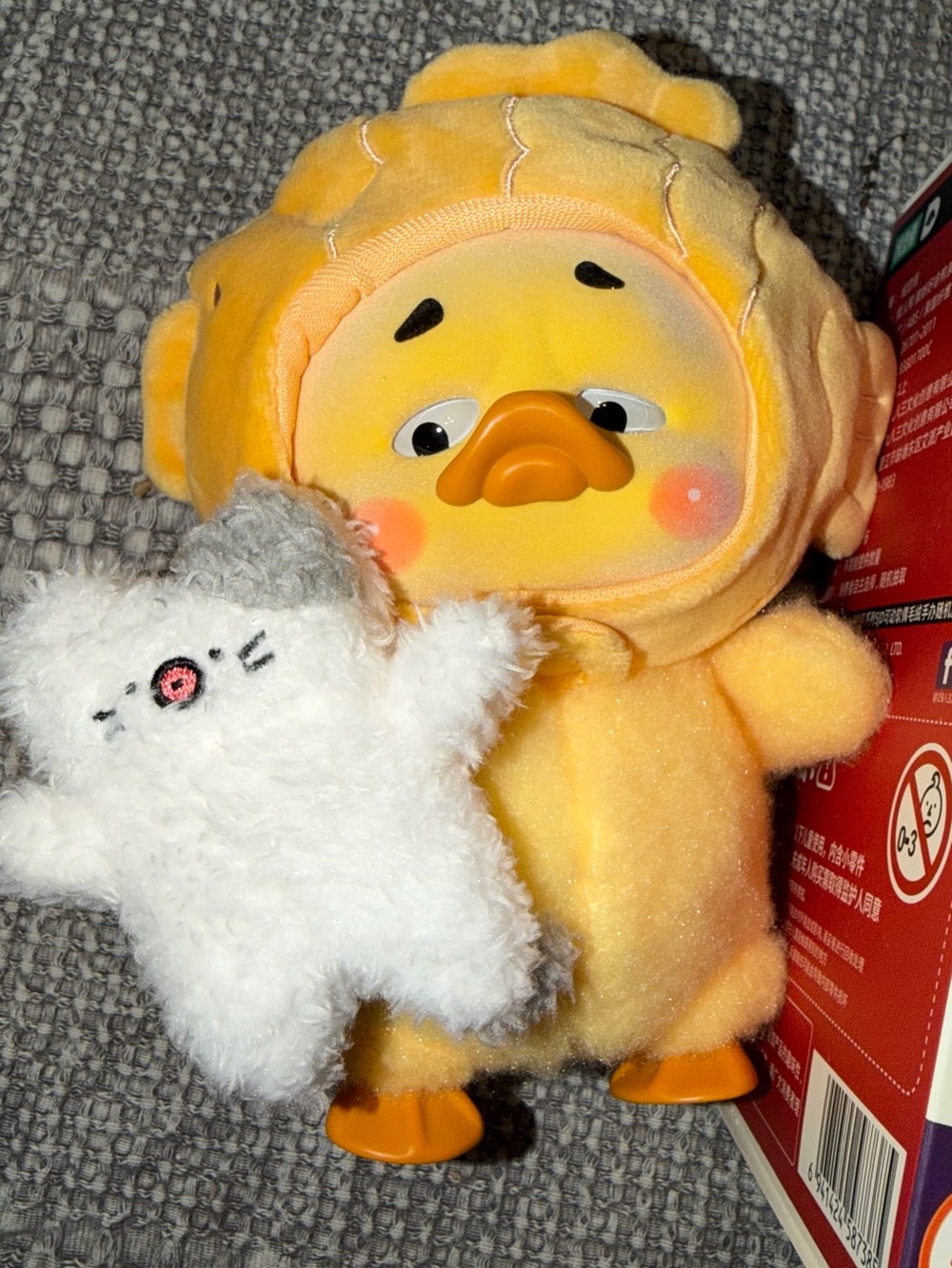 Upset Duck Act Cute Series- Petting Cat Duck